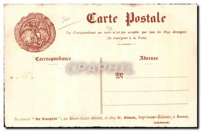 Chevalier de l'ordre de Saint-Michel — institué par Louis XI, en 1469 — fr. Simon, Imprimeur-Éditeur, Rennes — Rewers
