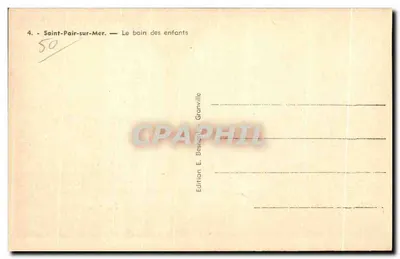 Saint-Pair-sur-Mer — O banho dos crianças — Edição E. Besjaert-Granville — Verso