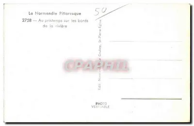 Wiosna na brzegach rzeki — La Normandie Pittoresque n°2758 — Édit. Normandie Le Goubey — Rewers