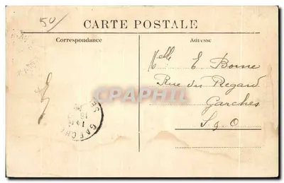 Bilhete postal antigo St pair sur mer rochers cote sud — Verso
