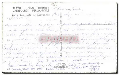 Uitzicht op de kust — tussen Bretteville en Maupertus — Édit. Normandies, 60-9036 — Achterkant
