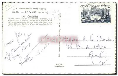 Wodospady — Le Vast (Manche) — Wyd. Normandies, Le Goubey — Rewers