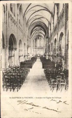 St-SAUVEUR-le-VICOMTE — Interior da Igreja da Abadia — Livraria Vve Prosper
