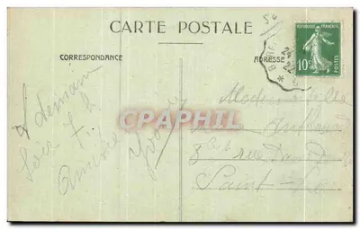O Castelo de Tourlavelle e o Rio — Arredores de Cherbourg — Coleção F. Cherbourg, n° 166 — Verso