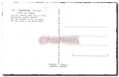 Coutainville (Manche) — Efekt fal — Wydawnictwo Artaud ojciec i syn, Nantes — Rewers