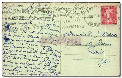 Jobourg — A Ense d'Ecalgrin e o Nez de Jobourg — A. Becquemin-Reoupsard, editor Cherbourg — Verso
