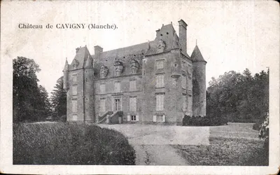 Bilhete postal antigo Castelo de Cavigny Manche