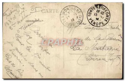 Stara pocztówka Fontenay le Comte — Pomnik Weteranów — Rewers