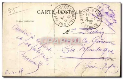 Bilhete postal antigo Fontenay Le Comte (vendée) Velhas casas da praça Belliard — Verso