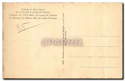 Zamek Terre Neuve, Kominek — Fontenay-le-Comte, wydawca Raymond Bergevin, nr 4209 — Rewers
