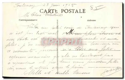 Fontenay-le-Comte (Vendée) - Plac Viète — kioszek i kościoł — wydawca Joly-Rouge, Mérignac — Rewers