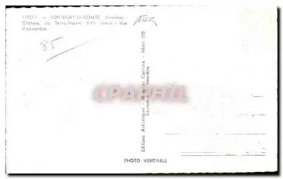 Castelo de Terre-Nouveau — Fontenay-le-Comte (Vendée) — Edições Artisticques Niort — Verso
