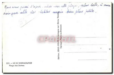 Plaża Damska — Wyspa Noirmoutier — Wydawnictwo JEHLY-POUIN — Rewers