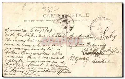 Noirmoutier (Vendée) — A Estacade e o Bois da Chaise — Editor desconhecido, n°6 — Verso