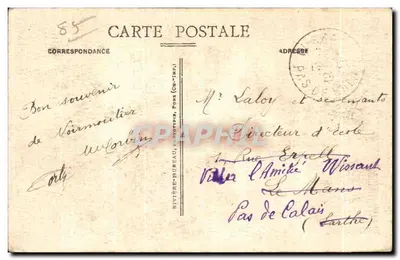 Wyspa Noirmoutier (Vendée) — Las Chaise — Plaża Dames — Wydawca: Martin Bertin, nr 726 — Rewers