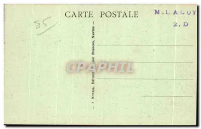 Noirmoutier - O Rocher de la Tortue perto da Estacade — editor M. L. Alouy, Nantes — Verso