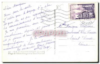प्लेज़ डी ल'एंस रूज़ एट ला टूर प्लांटियर — आइल डी नॉइरमूटियर (वेंडे) — एडिटर टी.सी.एच. नोज़एइस — पीछे