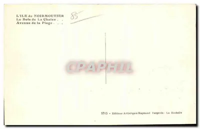 Wyspa Noirmoutier — Las La Chaize — Aleja plażowa — Wydawnictwo Artystyczne Raymond Pergevin, La Rochelle, nr 5715 — Rewers