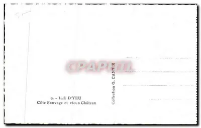 Eiland Yeu — Woeste Kust en oud Kasteel — Collectie G. Cantin — Achterkant