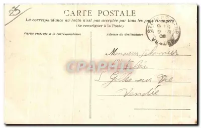 Wyspa Ile-d'Yeu (Vendée) — Zamok, widok z wschodu — Héliotypie Engas et Cie, Nantes, V 23 — Rewers