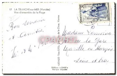 La Tranche-sur-Mer (Vendée) — Overzicht van de Strand — Uitgaven Gaby — Achterkant