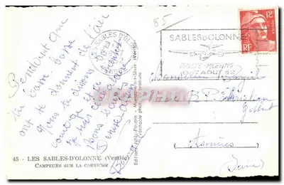 Kampowicze na wysokiej skarbie — Les Sables-d'Olonne — Wydawnictwo Jolly-Poupin — Rewers
