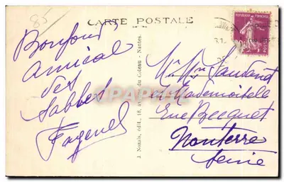 Les Sables-d'Olonne (Vendée) — Fale uderzające o wydmę — J. Nozais, wydawca, nr 125 — Rewers
