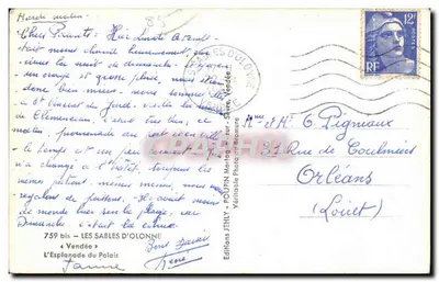Les Sables-d'Olonne — Esplanada Pałacu — Wydawnictwo Jehly — Rewers