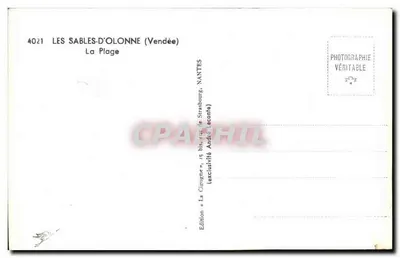 Les Sables-d'Olonne — Plaża — Wydawnictwo La Cigogne — Rewers