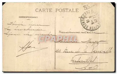 Sablaïse — Kobieta w tradycyjnym stroju obok wieży morskiej — wydawca Violant Le Bihan, nr 76 — Rewers