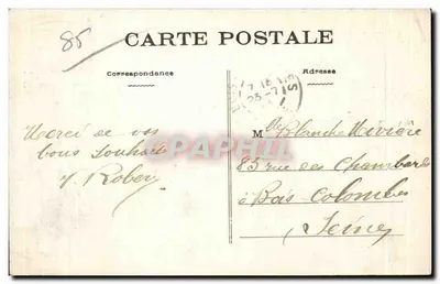 Les Sables-d'Olonne (Vendée) — Plaża przy świetle księżyca — wydawca: Maison Wasseier — Rewers