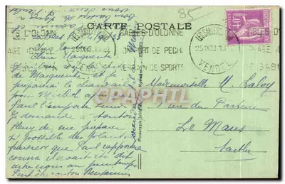 Les Sables d'Olonne (Vendée) — Statek rybacki w portowym — fototypia J. Chauvin, nr 86 — Rewers