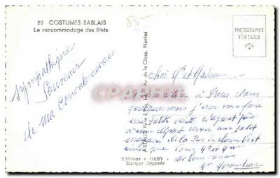 Trzy tancerki w strojach sablais — Wydawnictwo Gaby, Nantes — nr 20 — Rewers