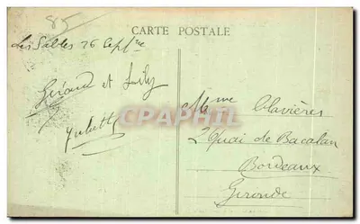 Les Sables-d'Olonne — Raz de marée détruisant la Grande jetée — B. 1028 — Rewers