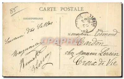 Les Sables-d'Olonne — Efekty fal przy Czerwonym Młynie — Wydawnictwo Galerii Négrillet, N° 49 — Rewers