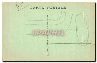 Les Sables-d'Olonne (Vendée) — Kąt plaży — Na horyzoncie, przylądki portowe — Rewers