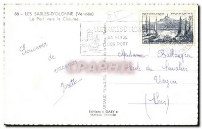 Les Sables-d'Olonne — Port w kierunku Chaume — Wydawnictwo Gaby — Rewers