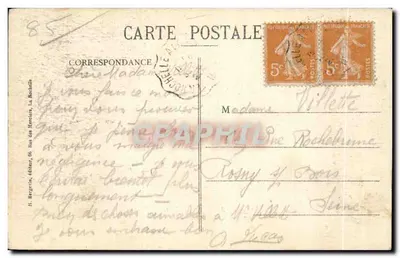 Luçon - Kaskada ogrodu Dumaine — wydawca H. Bergeron, nr 4507 — Rewers