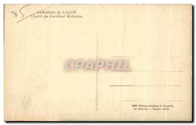 Luçon - Cadeira do cardeal Richelieu — Edição artística R. Bergerin — Verso