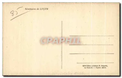 Seminarii w Luçon — widok klasztoru — Wydawnictwo artystyczne R. Bergevin — Rewers