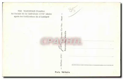 Ruiny katedry w Aubigné – Maillezais (Vendée) – Éditions Véritable — Rewers