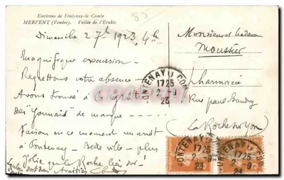 Ao redor de Fontenay-le-Comte — Vale do Erable — Mervent (Vendée) — Verso