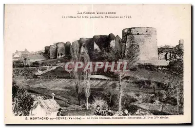 Mortagne-sur-Sèvre — O velho castelo, monumento histórico, séculos XIII e XV — Phototypie Jeulichroupin