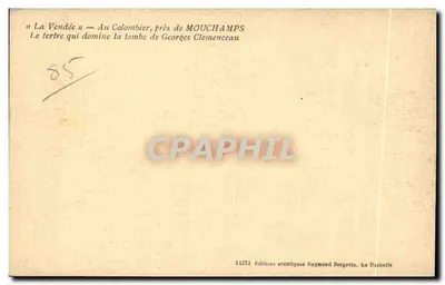 Mouchamps — Tumba do pai de G. Clémenceau — Edições Artísticas Raymond Bergevin — Verso