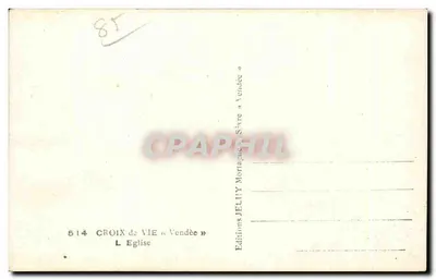 Croix de Vie — Kościół — Wydawnictwo Jehly, seria 514 — Rewers