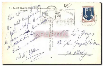 Croix-de-Vie e St-Gilles — vista panorâmica — Artaud & Fils, Nantes — Verso