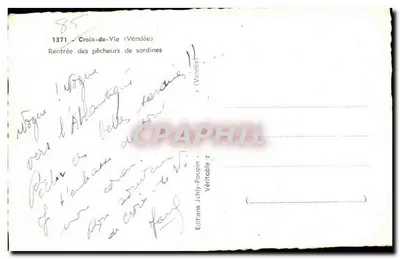 Croix-de-Vie — Rentrée des pêcheurs de sardines — Éditions Jehly-Poupin — Verso