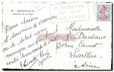 Saint-Gilles-sur-Vie — Conjunto da Praia — F. Chapeau, editor — Verso