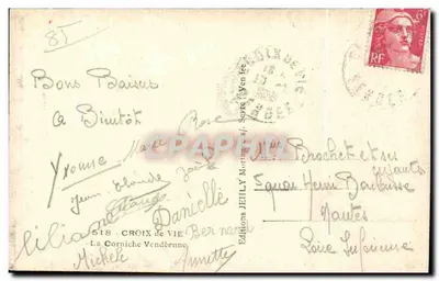 Vista das falésias da Corniche Vendéenne — Éditions JEHLY — Verso