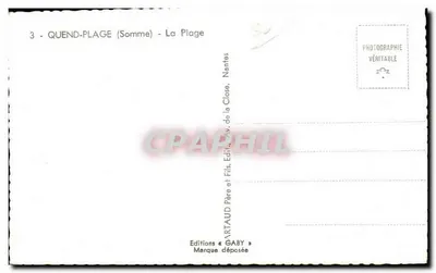 Quend-Plage (Somme) — A Praia — Gaby — Verso